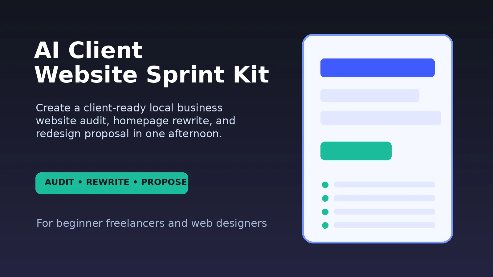 AI Client Website Sprint Kit product cover