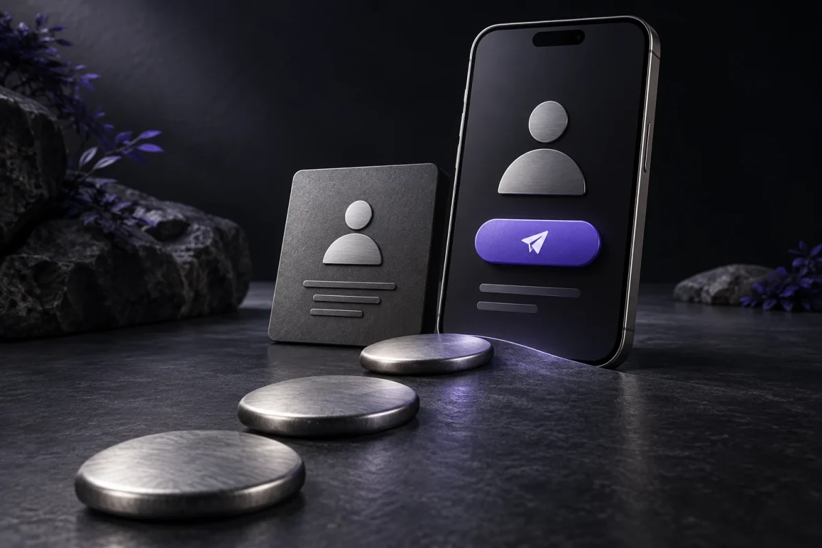 A phone and contact button connected by a short, clear path.