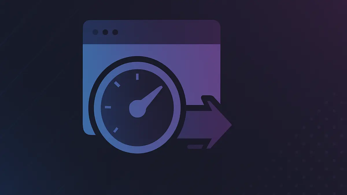 Dashboard showing dramatic website speed improvement metrics