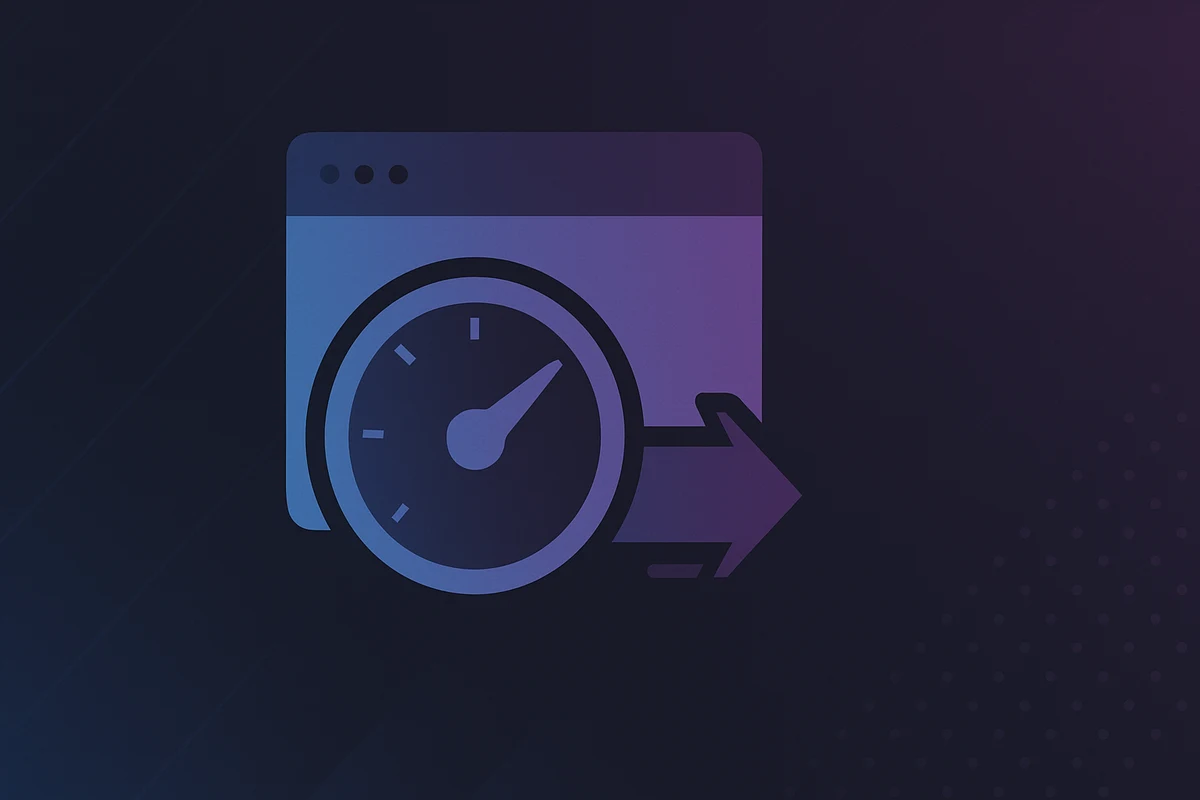 Dashboard showing website speed metrics